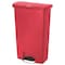 Rubbermaid Commercial Slim Jim Resin Step-On Container, Front Step Style, 18 gal, Red 1883568 - alternate 1